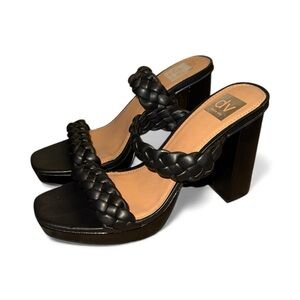 NWT Dolce Vita Black Braided Heeled Sandals